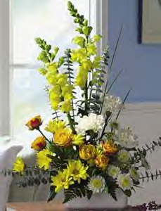 Assorted Flowers - Carnations, Pompons, Snapdragons, & Roses With Rectangular Dish