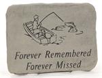 Forever Remembered Forever Missed Fishing Memory Stone. Measured 15 inches by 10 inches with stand.